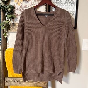 Charlotte Russe Taupe V-Neck Sweater